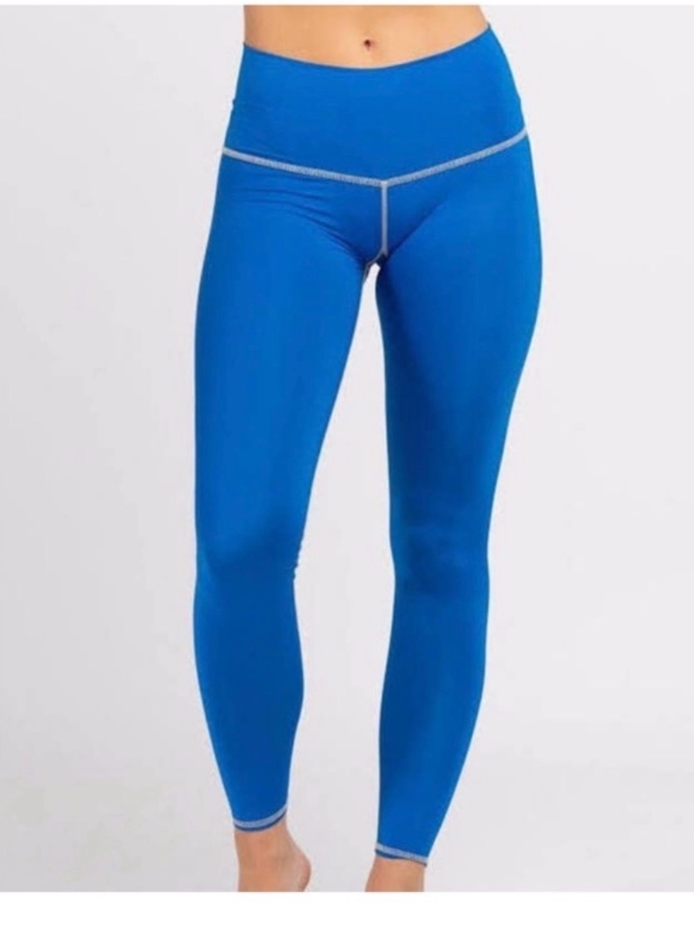 Teeki blue with white stitching